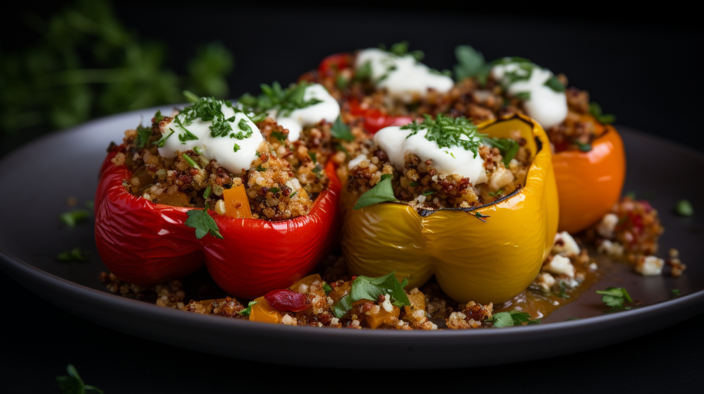 Stuffed bell pepper with Quinoa and feta