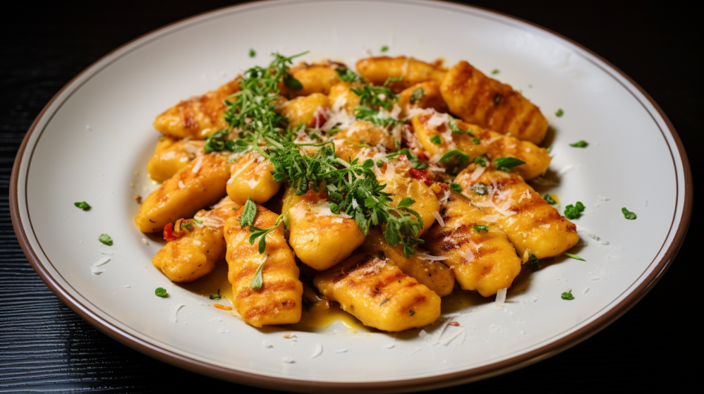 Gnocchi di fries with chicken