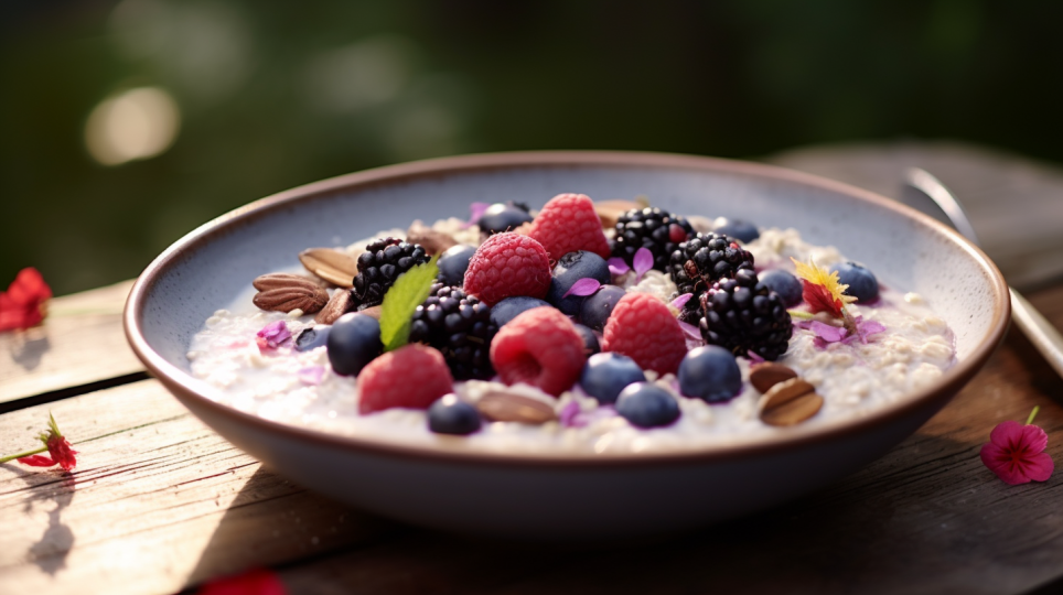 Vanilla oatmeal with forest fruits