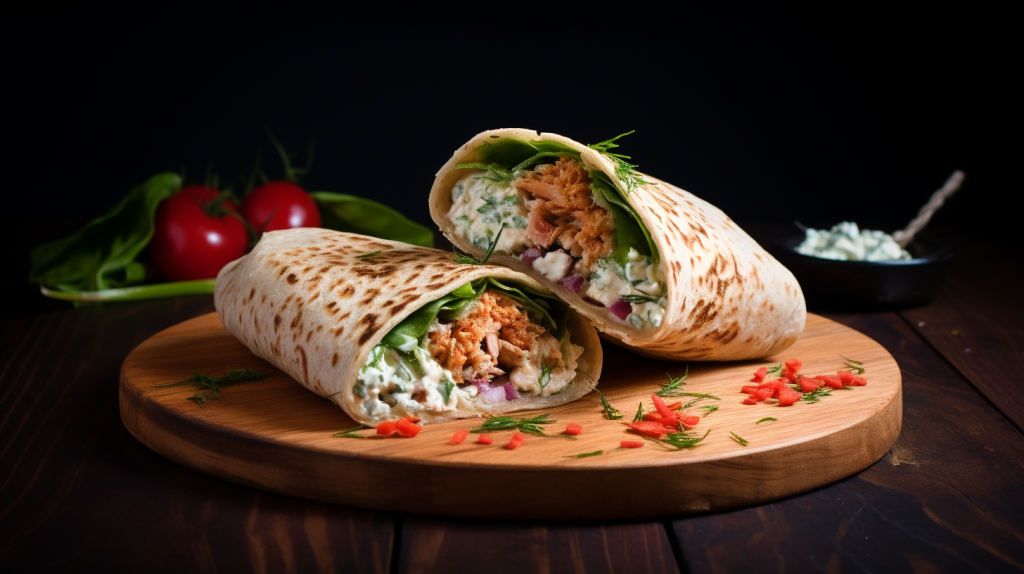 Whole wheat wraps with chicken & cottage cheese