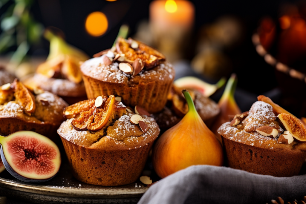 Sweet pumpkin muffins with ginger and figs